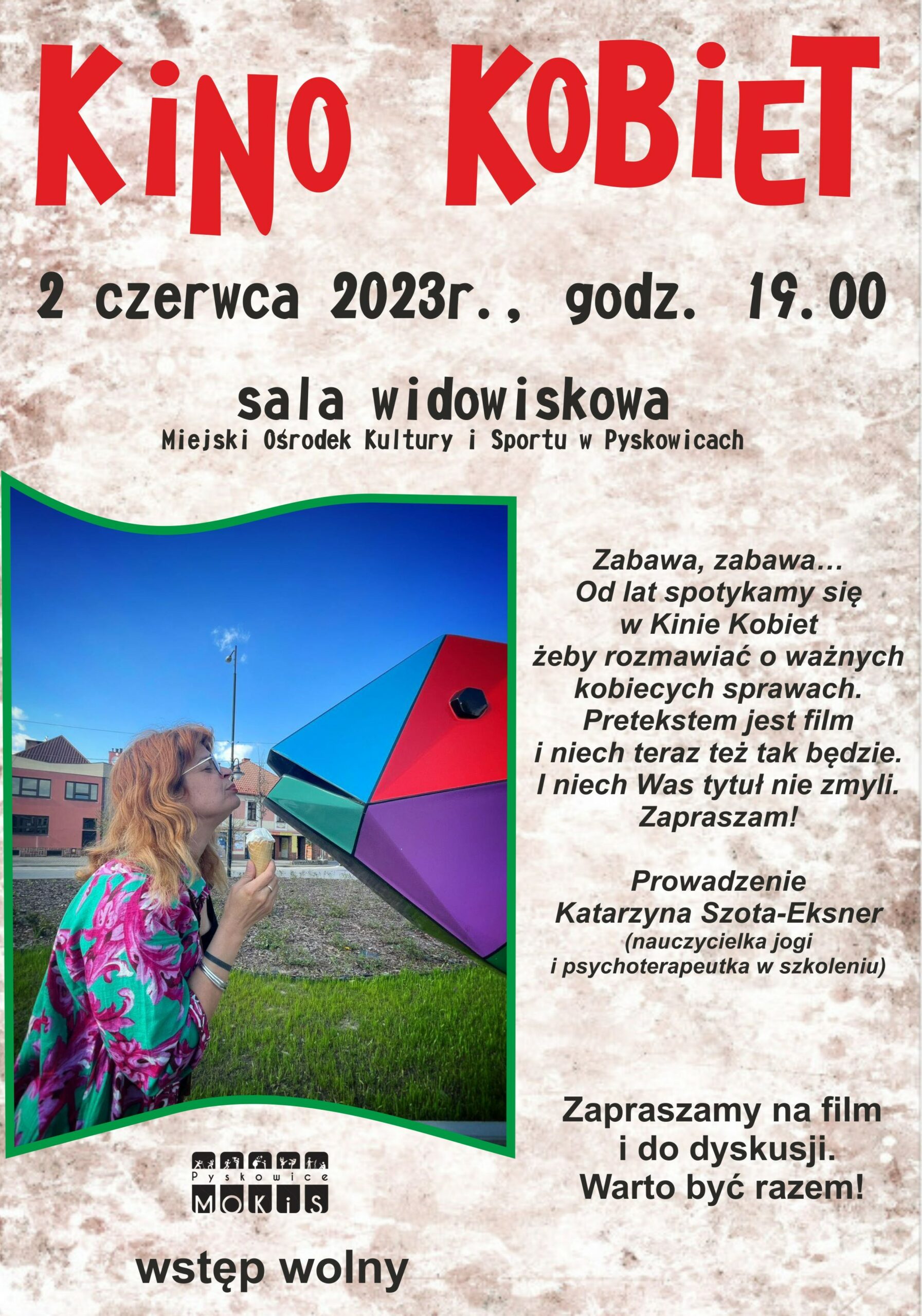 Plakat promujący kino kobiet w Pyskowicach