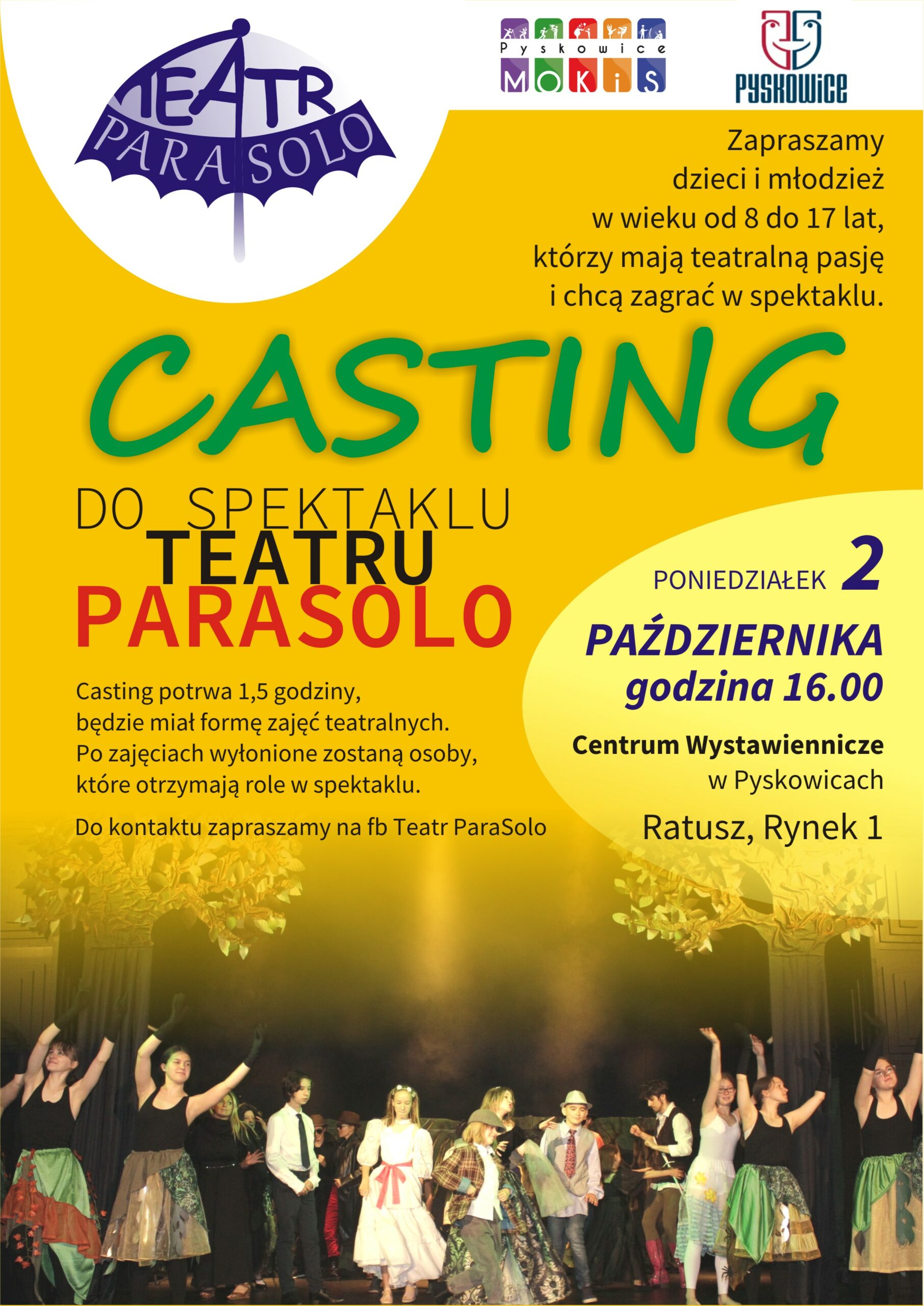 Plakat promujący Casting do spektaklu teatru ParaSolo