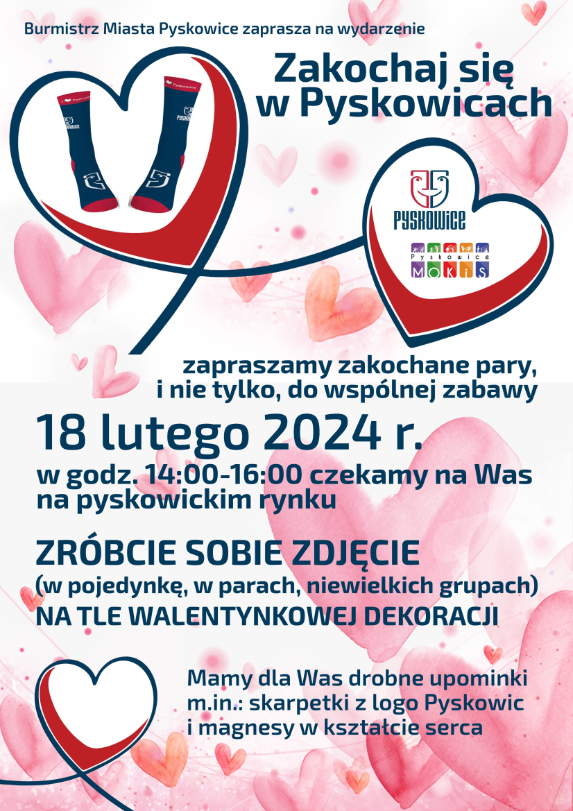 Plakat promujący wydarzenie Zakochaj się w Pyskowicach