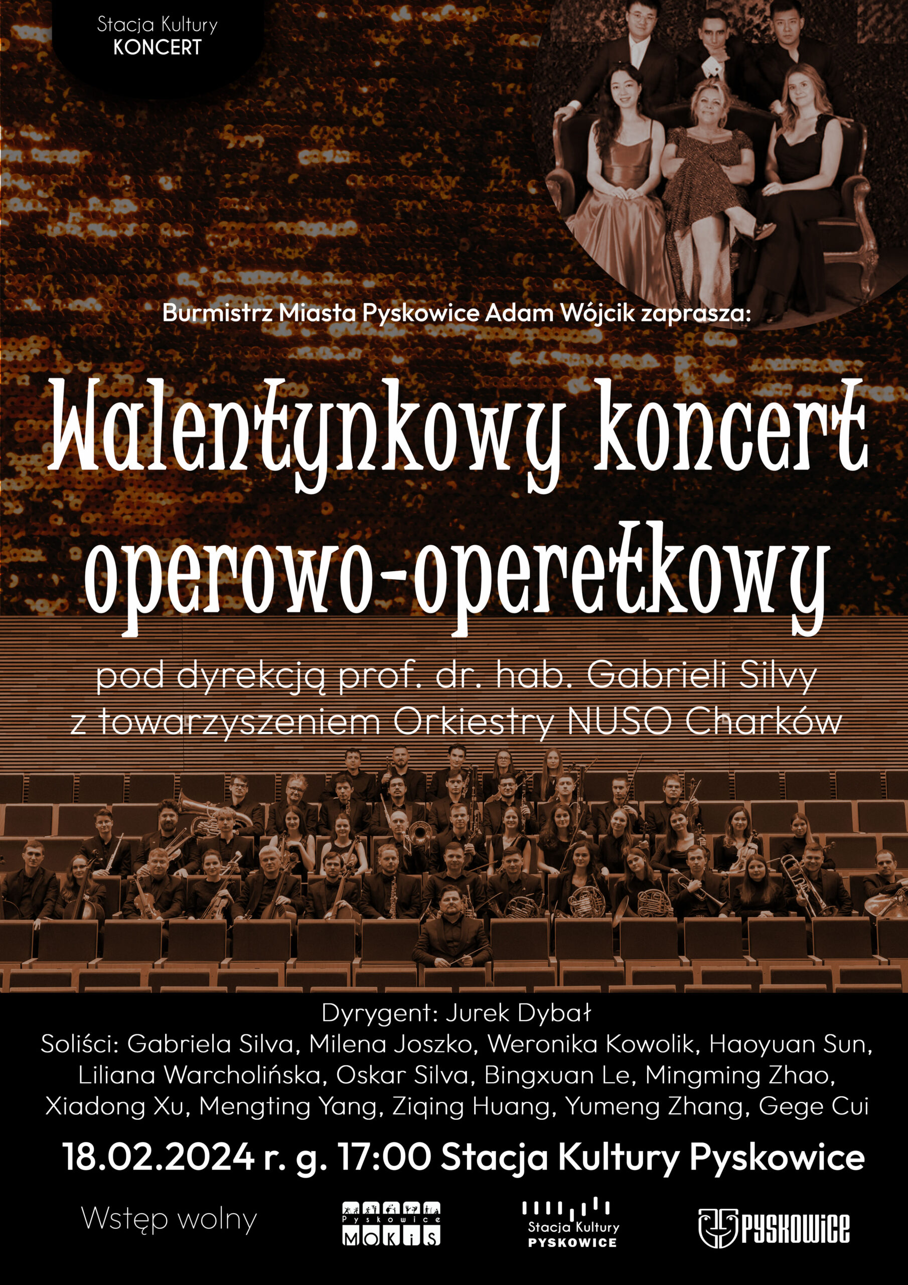 Plakat promujący walentynkowy koncert operowo-operetkowy