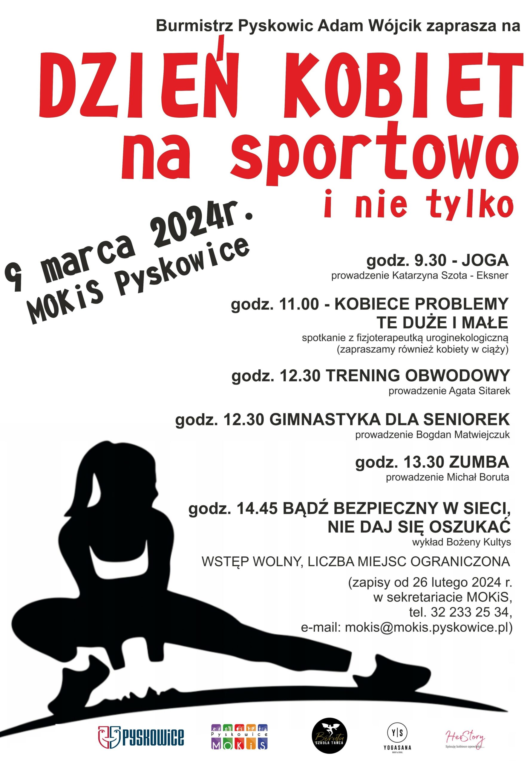 Plakat promujący dzień kobiet na sportowo