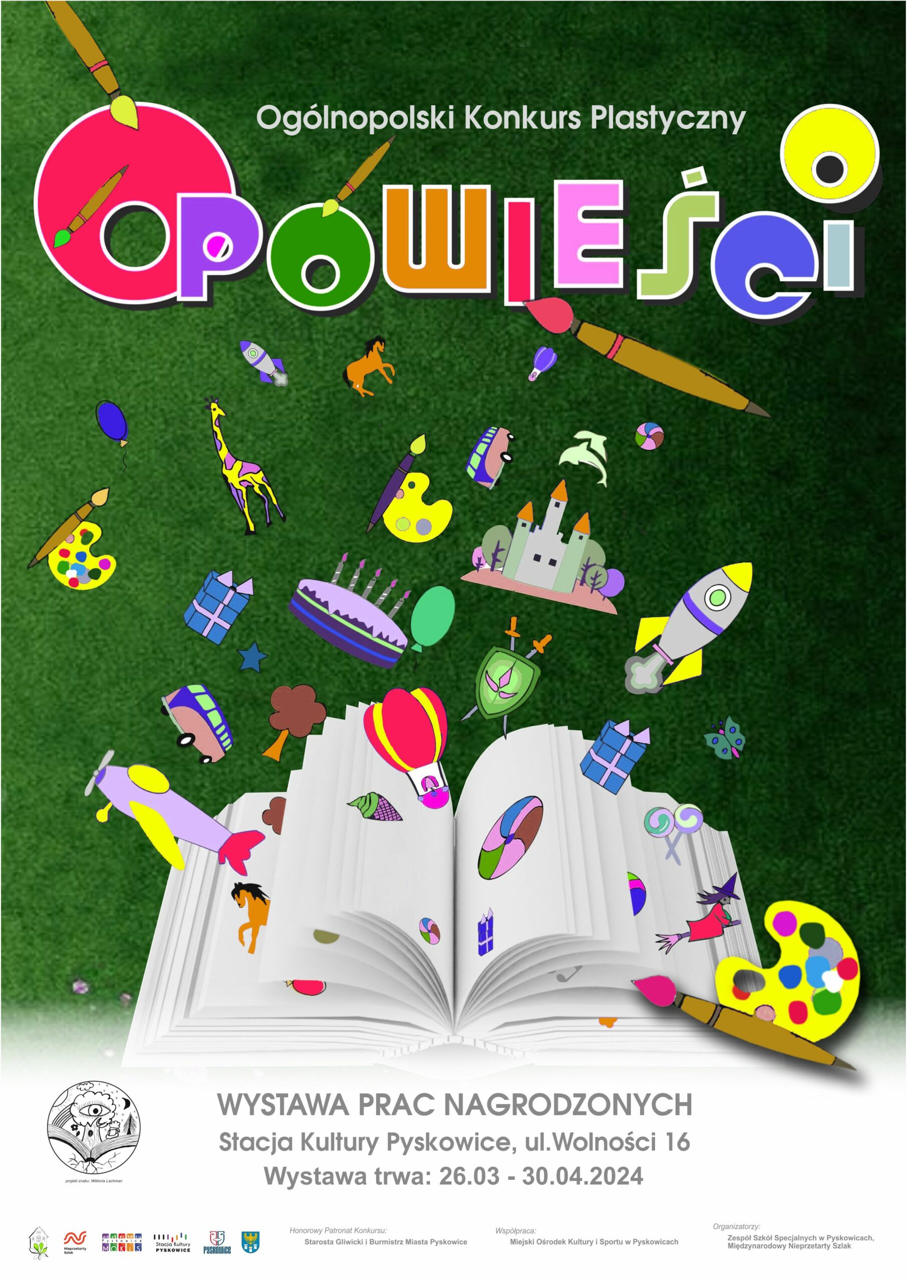 Plakat promujący wystawę prac nagrodzonych Ogólnopolskiego konkursu plastycznego opowieści