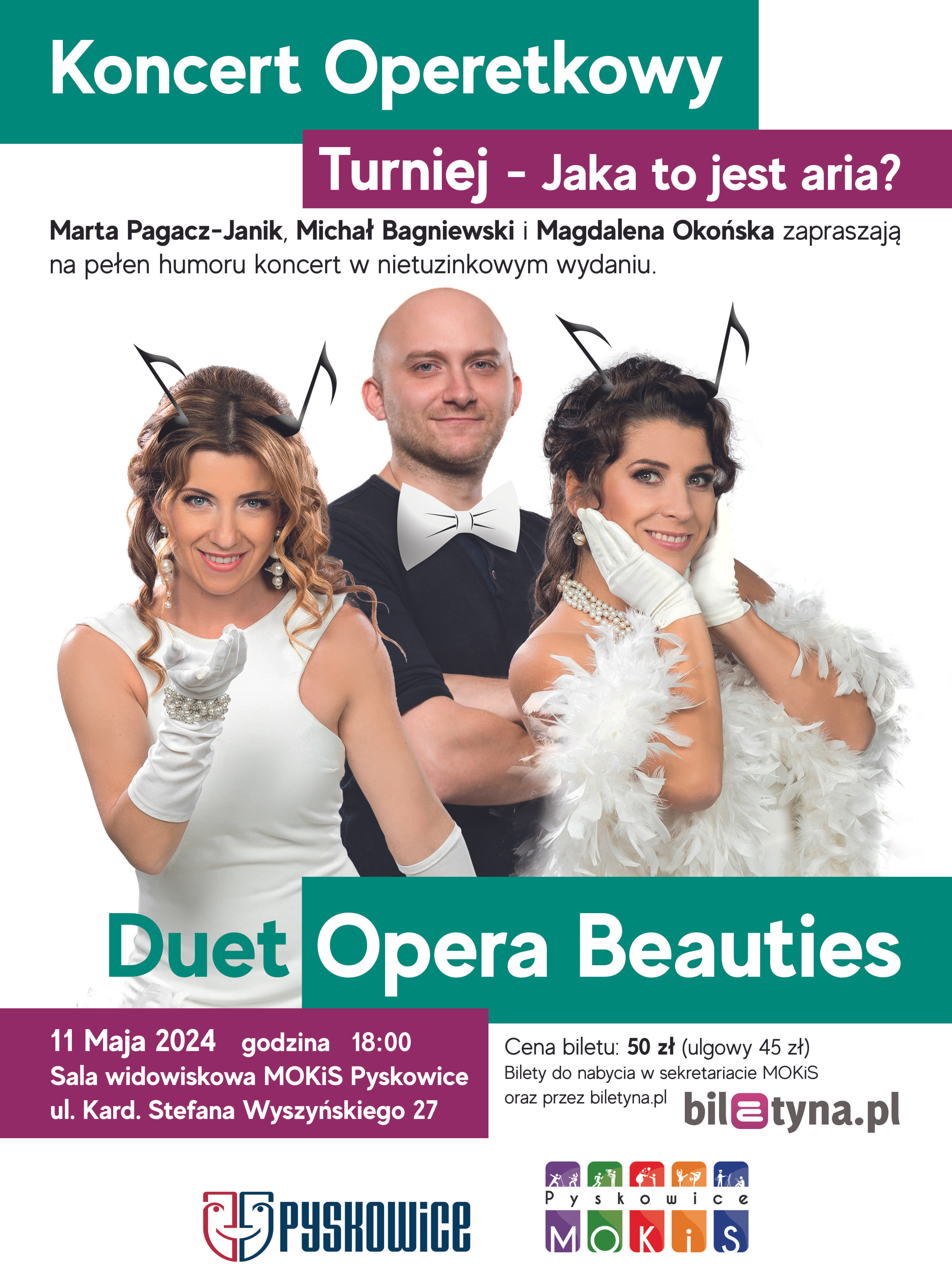 Plakat promujący koncert operetkowy Turniej - jaka to jest aria?