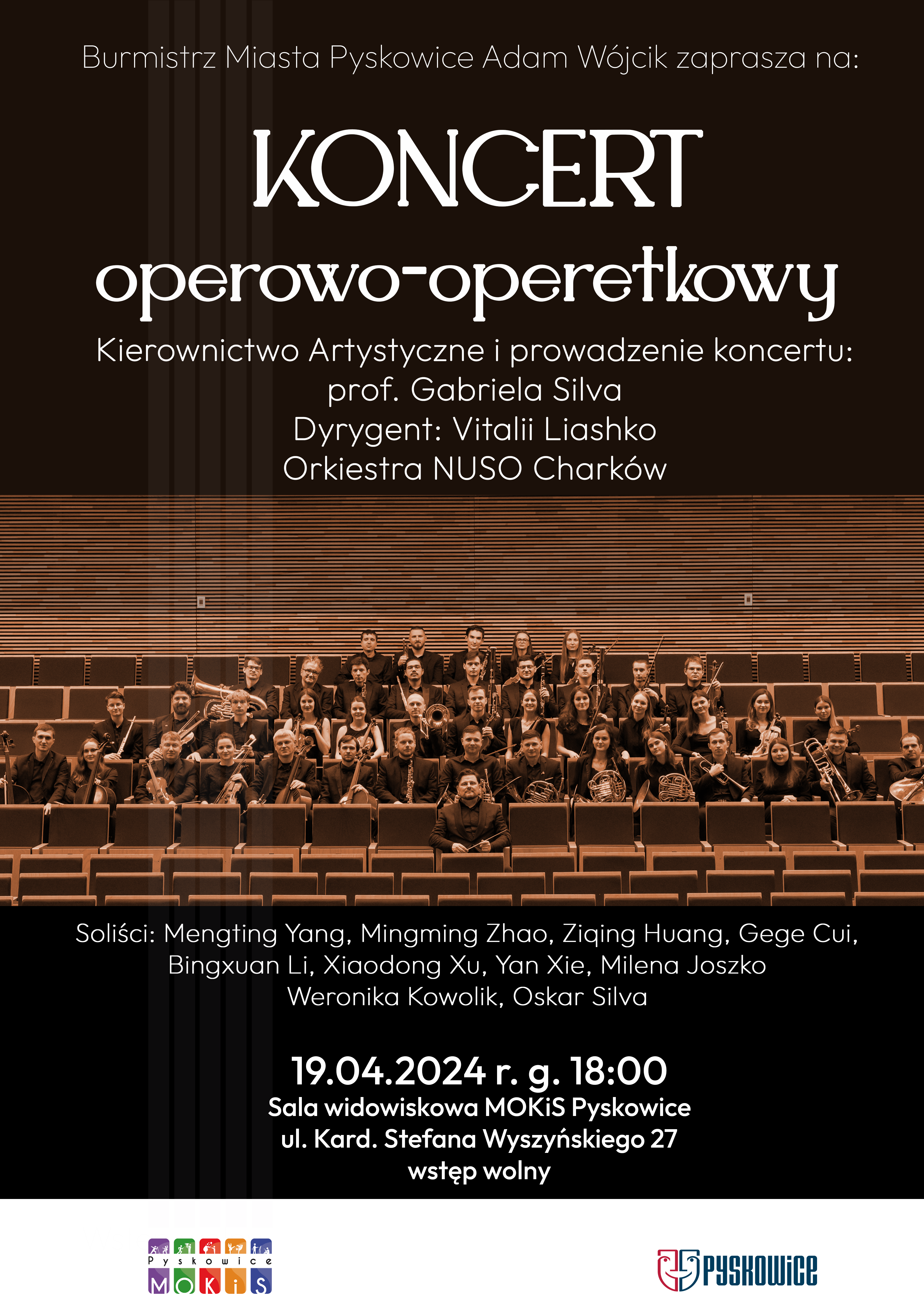 plakat promujący koncert operowo-operetkowy